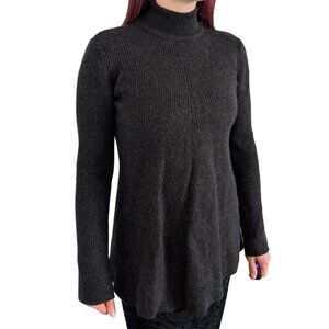 DKNY 100% Wool Vintage Turtle Neck Tunic Sweater Gray | S